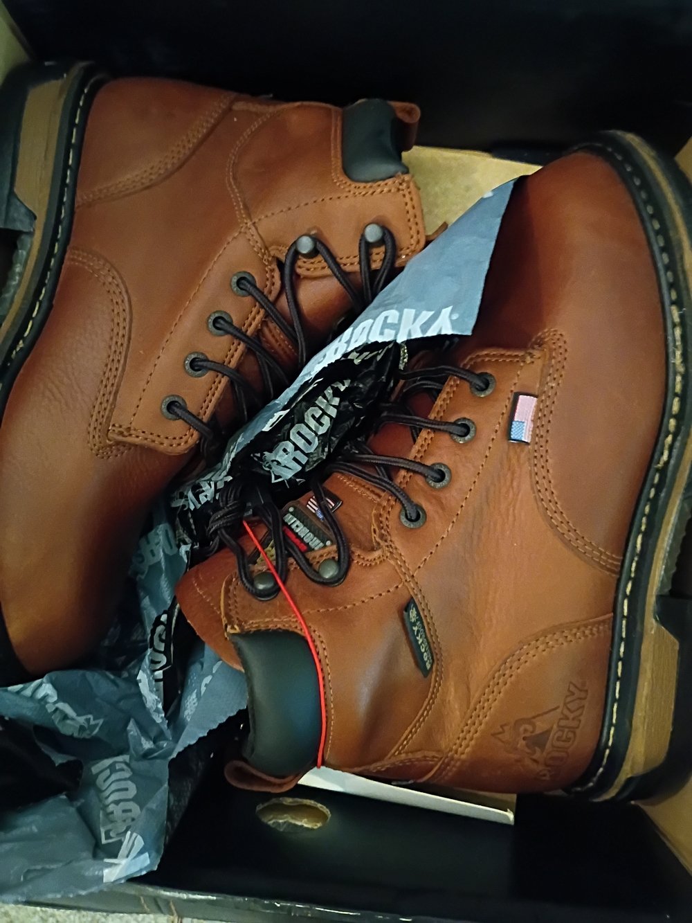 Rocky Men's IronClad 6" Waterproof Work Boot Work Boots Brown & Black US 8 W